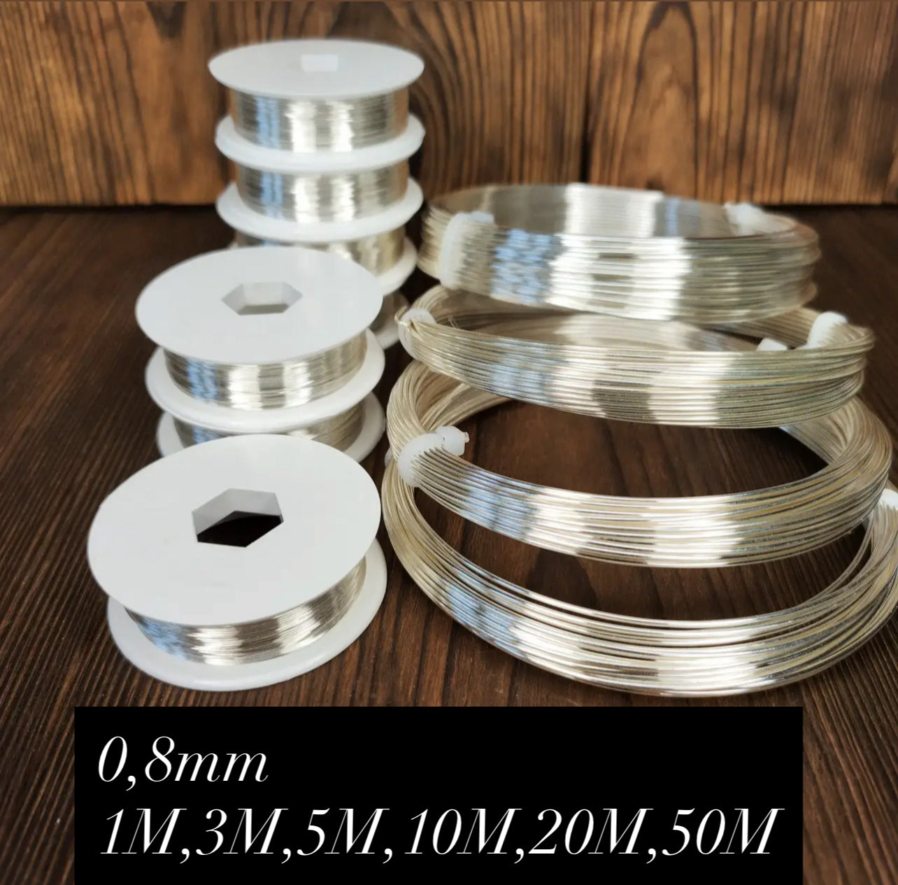 3M Silver-plated copper 925 for needlework, weaving, wire jewelry 0.8 mm